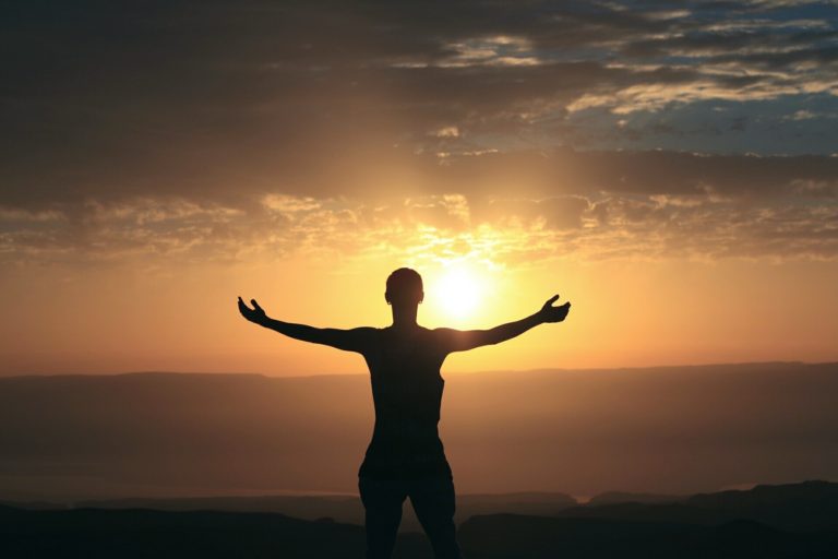 Man's Silhouette at Sunset